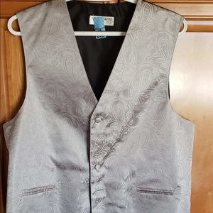 Silver Vest and Tie Set